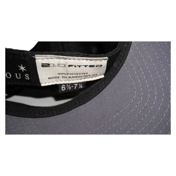 Famous Stars & Straps Black Mesh 210 Fitted Hat Cap Size 6 7/8 - 7 1/4 - Picture 6 of 6